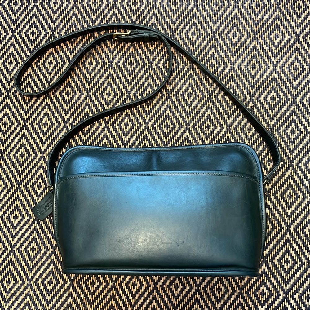Vintage Coach Oliver bag 9902 FOREST GREEN with brass